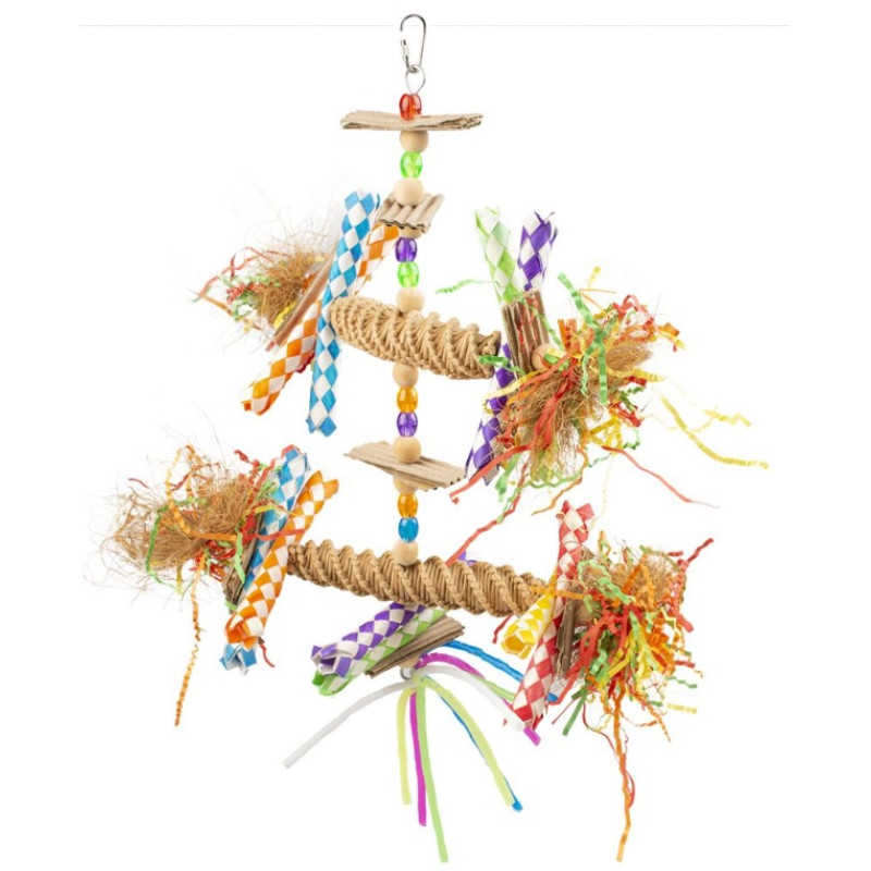 Duvo Plus XL pendant in straw, 43,2сm - rotaļlieta vidējiem un lieliem papagaiļiem