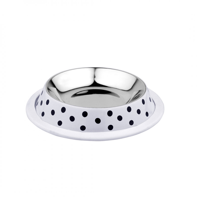 Duvo Plus Feeding bowl Deco Dots, 150ml - nerūsējošā tērauda bļoda ar rakstu