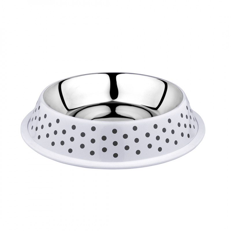 Duvo Plus Feeding bowl Deco Dots, 2100ml - nerūsējošā tērauda bļoda ar rakstu