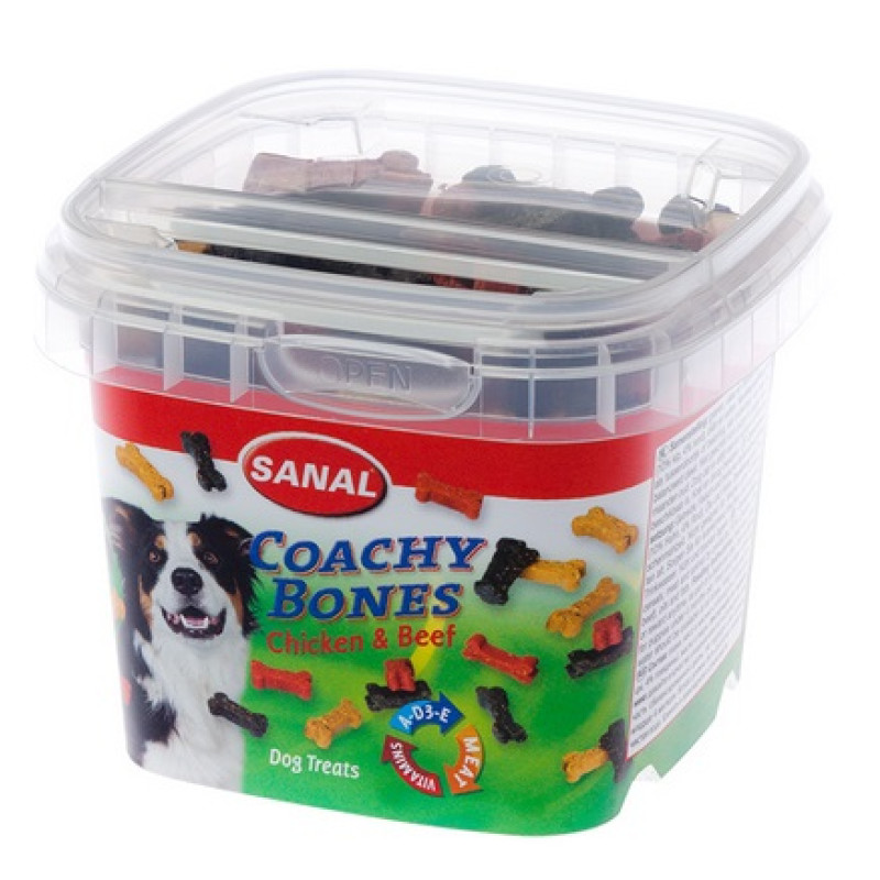 Sanal Coachy Bones (2cm), 100g - mīkstie gardumi ar vistu un liellopu