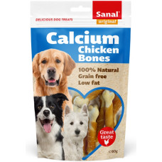 Sanal Calcium Chicken Bones, 80g - kalcija kauliņi ar vistas fileju