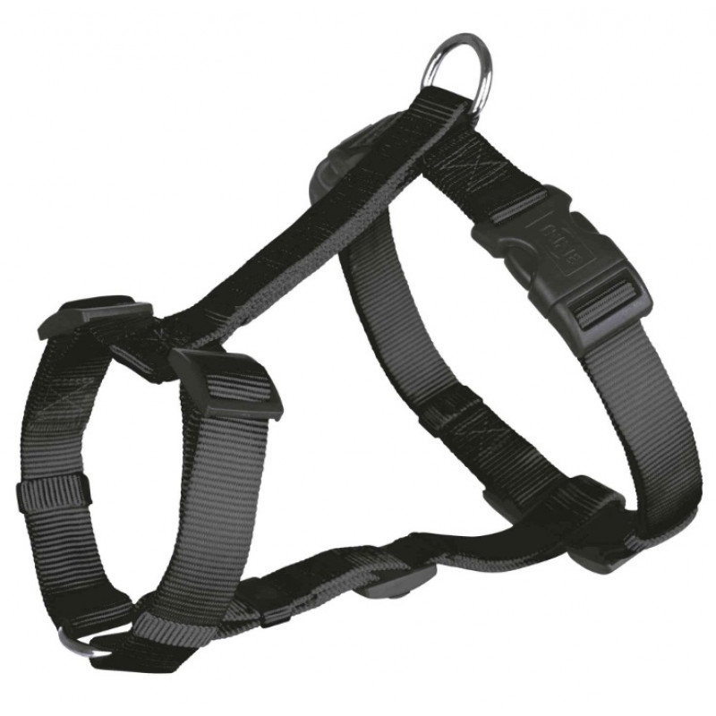 Amber Crown Classic Neilon Harness Black, 65-100cm / 25mm - neilona krūšu siksna