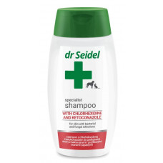 Dr. Seidel Shampoo with Chlorhexideine and Ketoconazole, 220ml - šampūns ar hlorheksidīnu un ketokonazolu ādas iekaisumu ārstēšanai