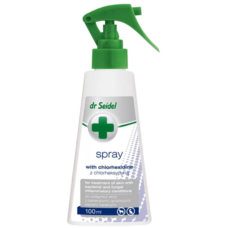 Dr.Seidel Spray with Chlorhexidine, 100ml - līdzeklis ar hlorheksidīnu ādas iekaisumu ārstēšanai