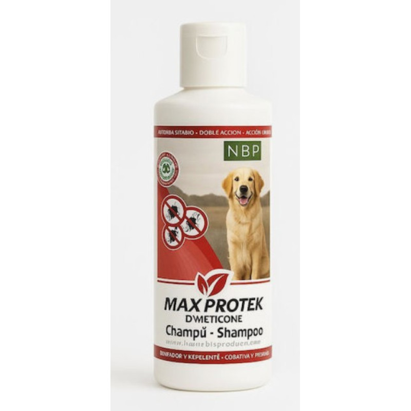 Max Pro Tek Dog Shampoo, 200ml - dubultās iedarbības pretparazītu šampūns suņiem