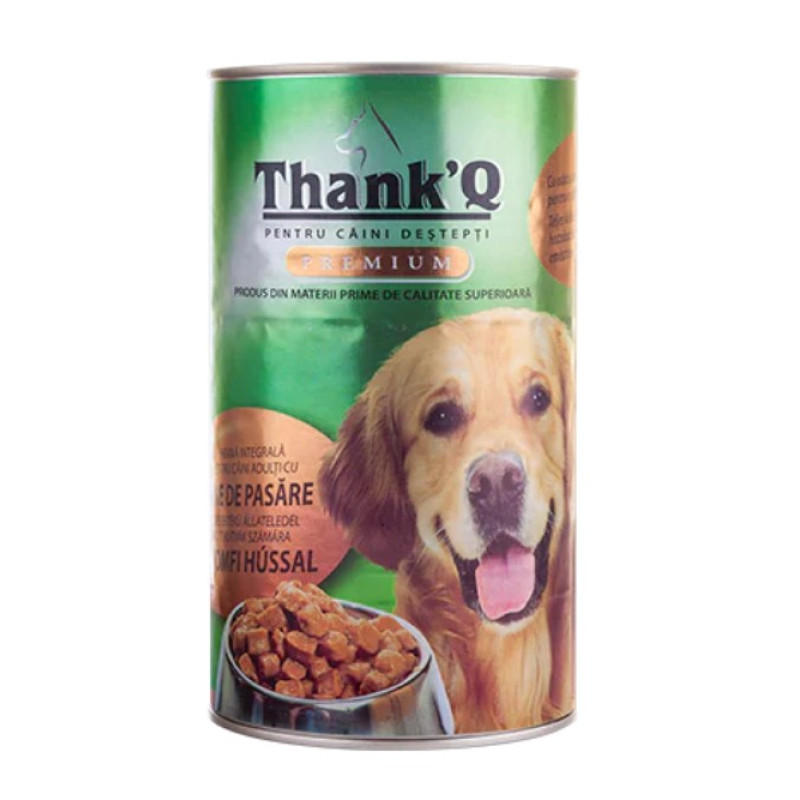 ThankQ Dog Premium Chicken, 1240g - gabaliņi mērcē ar vistu pieaugušiem suņiem