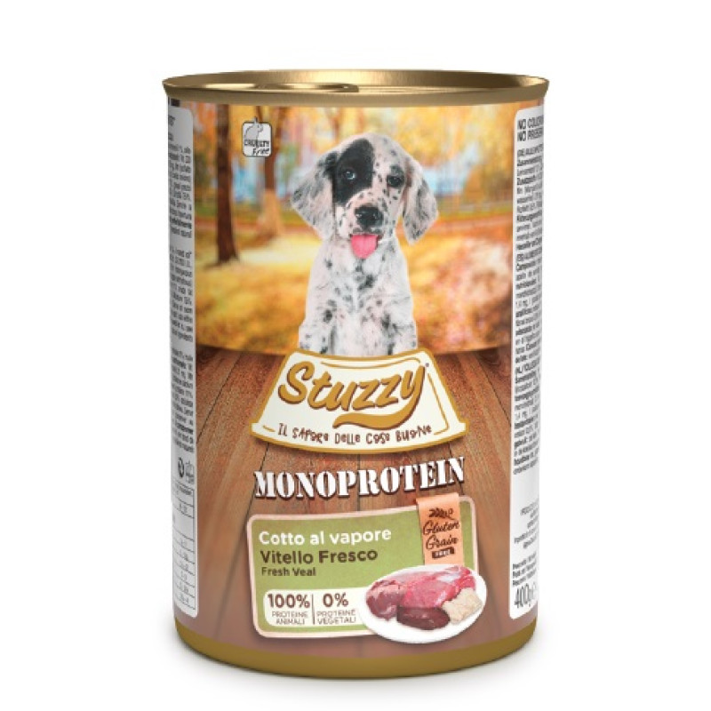 Stuzzy Monoprotein Grainfree Fresh Veal Puppy, 400g - bezgraudu sautēta svaiga teļa gaļa kucēniem