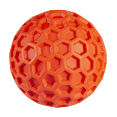 Duvo Plus Hexagon Ball Squeak Red, 8cm - gumijas bumbiņa ar pīkstuli