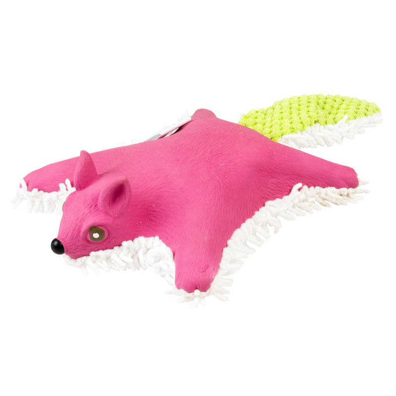 Duvo Plus Plush & Latex Flying Squirrel Purple, 31cm - pīkstoša un čaukstoša lidvāvere