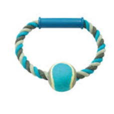 Duvo Plus Knotted Cotton o-Pull Ring, 18cm - striķis ar tenisa bumbu