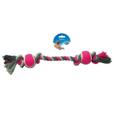 Duvo Plus Knotted Cotton 4 Knots, 50cm - kokvilnas striķis ar tenisa bumbām
