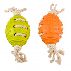 Duvo Plus Eco Rubber Rugby Ball, 28cm - eko gumijas rotaļlieta ar кokvilnas striķi