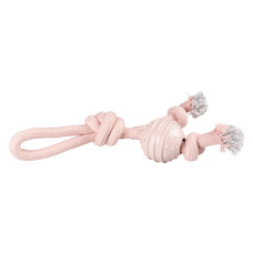 Duvo Plus Rope Loop with Ball Pink, 39cm - striķis ar gumijas bumbu