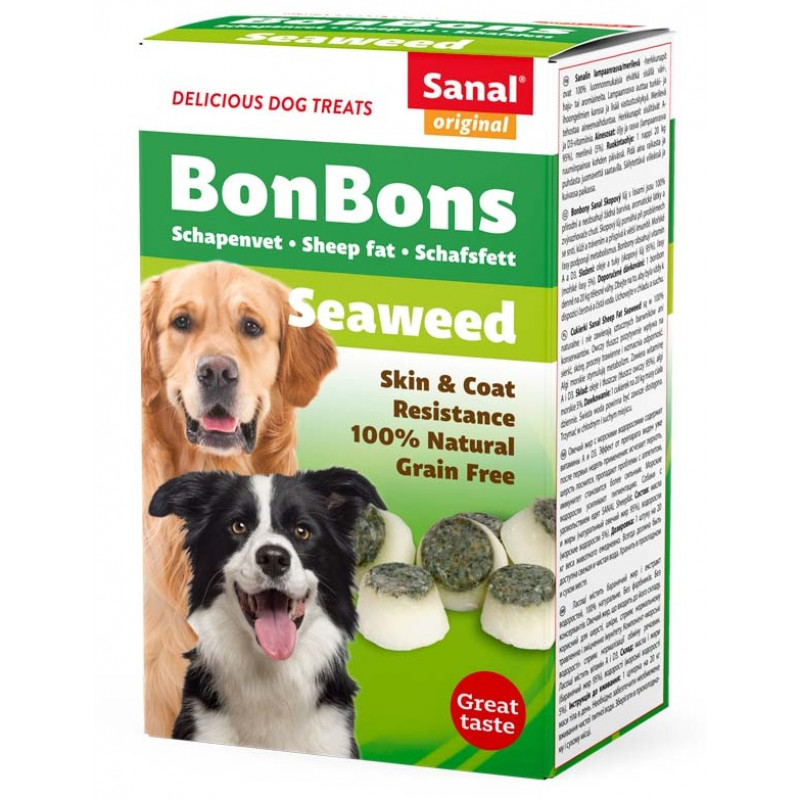 SANAL Sheepfat BonBons Seaweed, 150g - jēra tauki ar jūras aļģēm suņiem