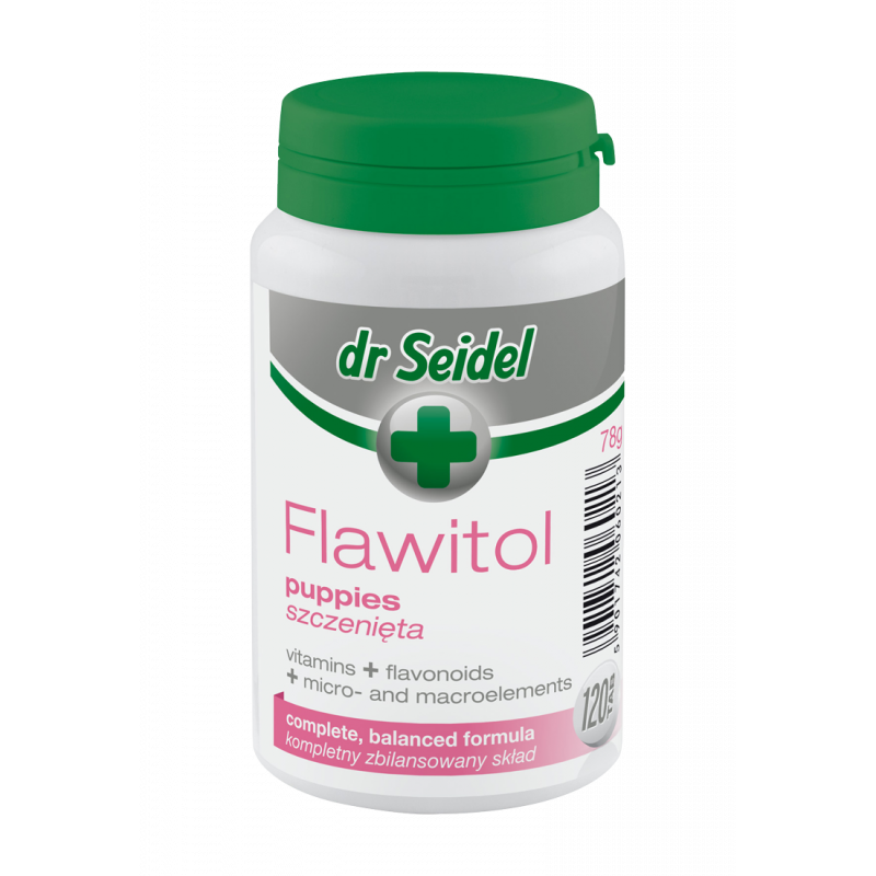 Dr.Seidel Flawitol Puppies, 120tbl/78g - mazo un vidējo šķirņu kucēniem, grūsnām un laktējošām kucēm