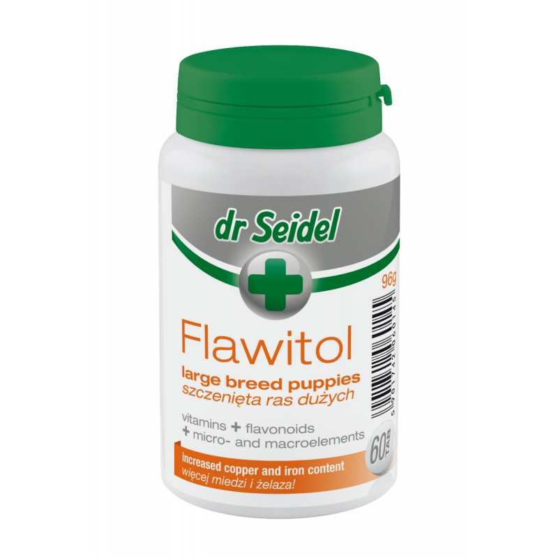Dr.Seidel Flawitol Large Breed Puppies, 60tbl/96g - lielo šķirņu kucēniem, grūsnām un laktējošām kucēm
