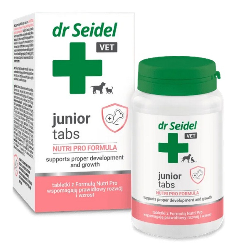 Dr.Seidel Vet Junior Tabs, 80tbl/128g - kompleksie vitamīni mazuļiem no 6 ned.vecuma