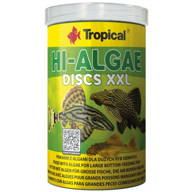 Tropical Hi-Algae Discs XXL, 1000ml/500g - barība ar aļģēm lielām gruntszivīm