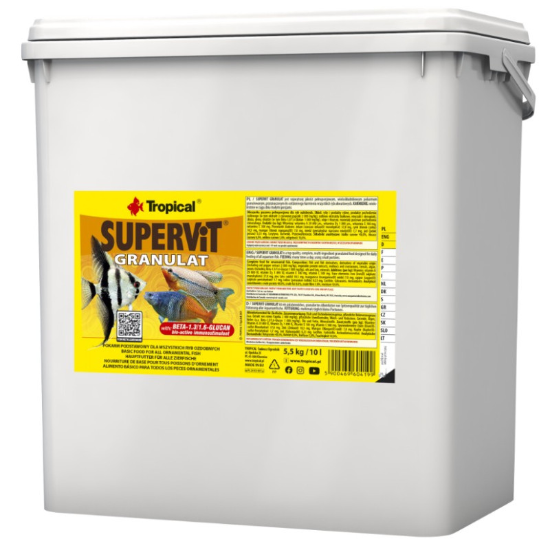 Tropical Supervit Granulat, 10g - granulas visām zivīm