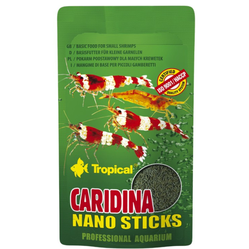 Tropical Caridina Nano Sticks, 10g - barība garnelēm un vežveidīgajiem