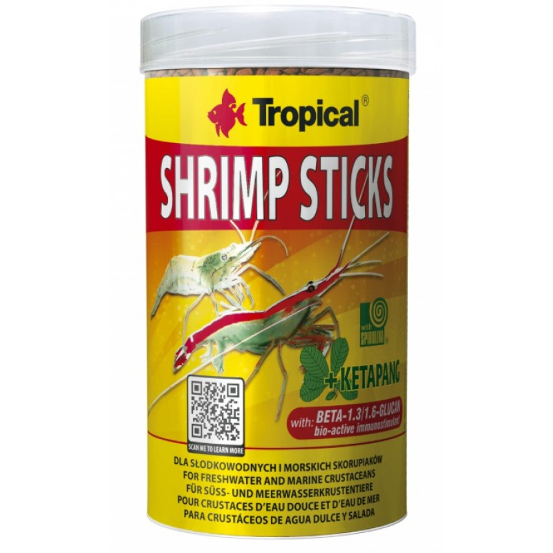 Tropical Shrimp Sticks, 100ml/55g - pamatbarība ar ketapang lapām vēžveidīgajiem