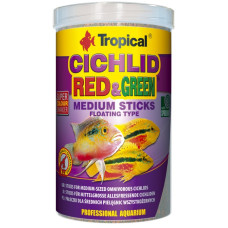 Tropical Cichlid Red&Green Sticks M, 5L/1.8kg - плавающие палочки со спирулиной и астаксантином для цихлид
