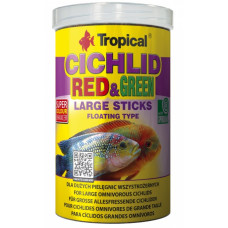 Tropical Cichlid Red&Green Sticks L, 1L/300g - плавающие палочки со спирулиной и астаксантином для цихлид