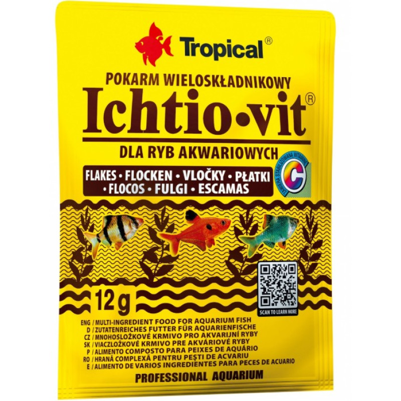 Tropical Ichtio-Vit, 12g - pārslas visēdāju zivīm