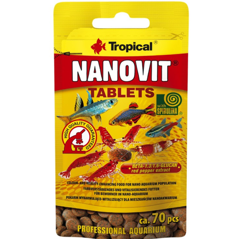 Tropical Nanovit Tablets, 10g - tabletes nanoakvāriju iemītniekiem