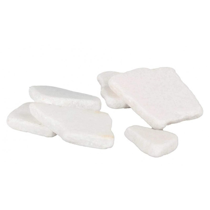 Flamingo Flat Slates White, 1kg - plakani balti akmeņi