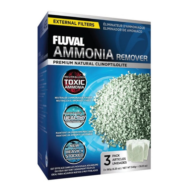 Fluval Ammonia Remover, 3*180g - granulas amonjaka neitralizācijai